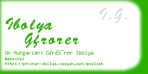 ibolya gfrorer business card